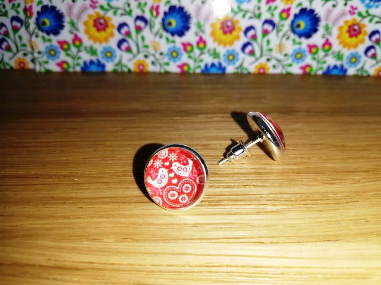 Náušnice - červené holúbky