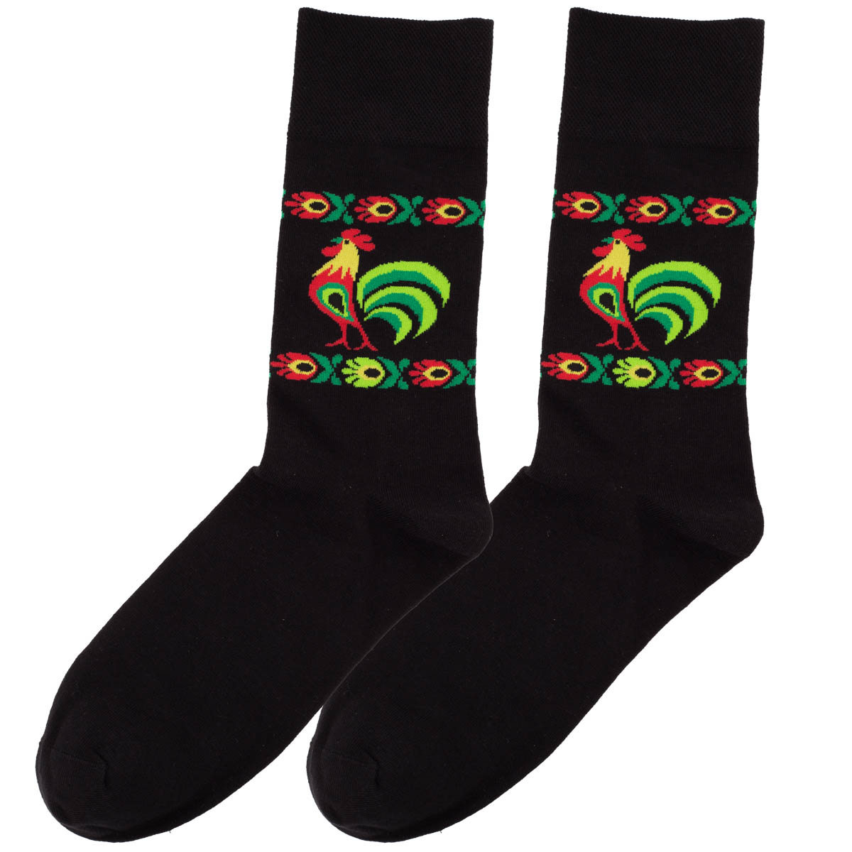 Pánske ponožky s ľudovým motívom 44-46 - kohúty 16126