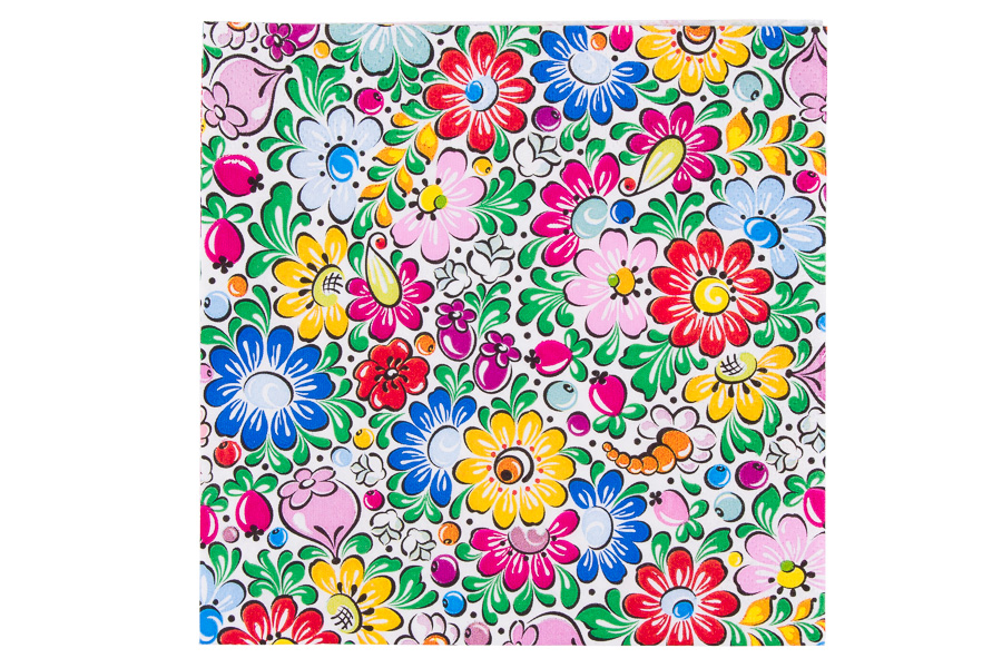 Papierové servítky s ľudovým motívom 20ks - kvetované 15864