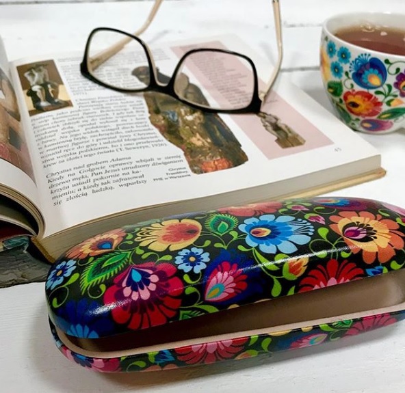 Puzdro na dioptrické okuliare s ľudovým motívom 15324 čierne