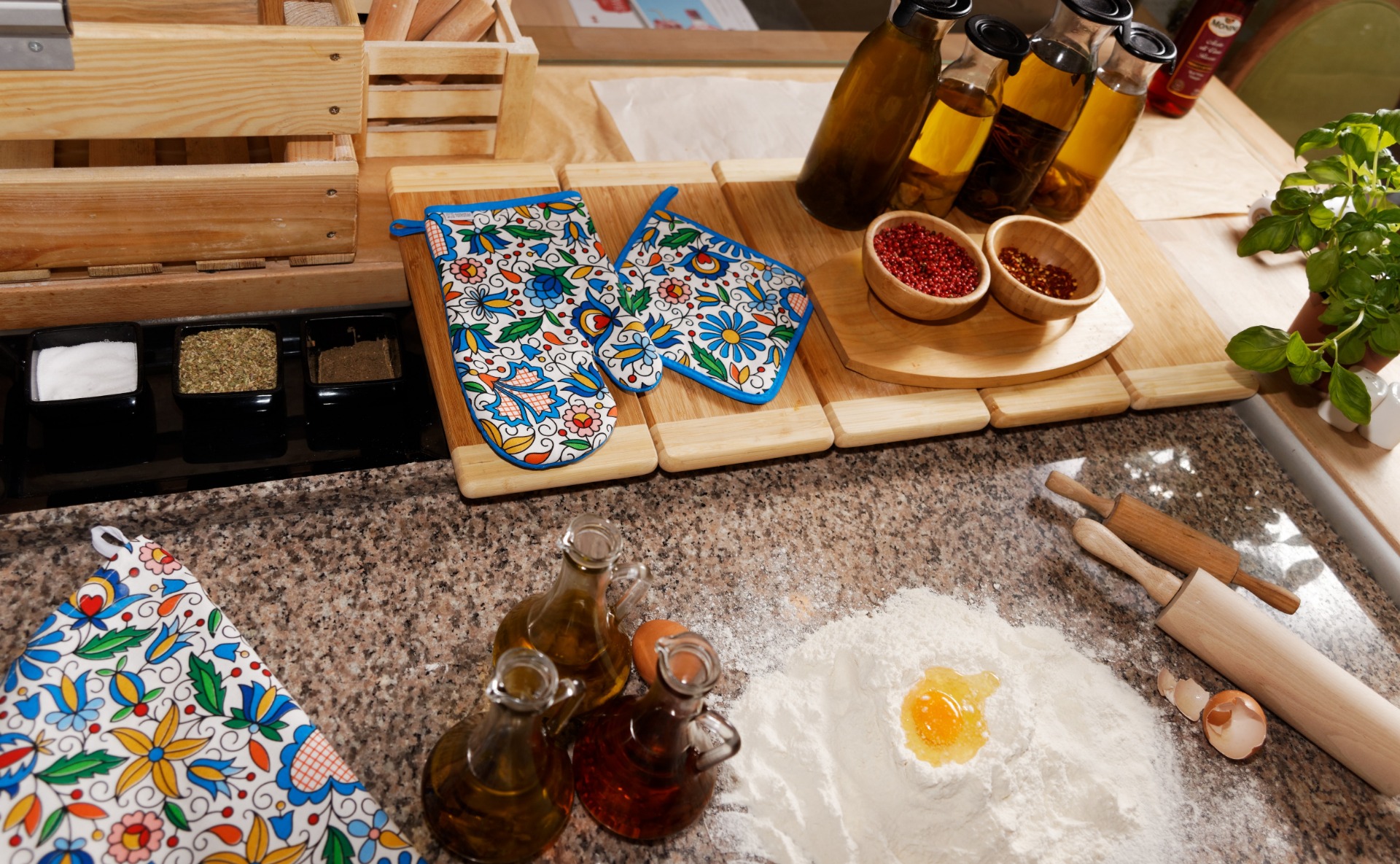 Kuchynská rukavica s podložkou modrá 23741